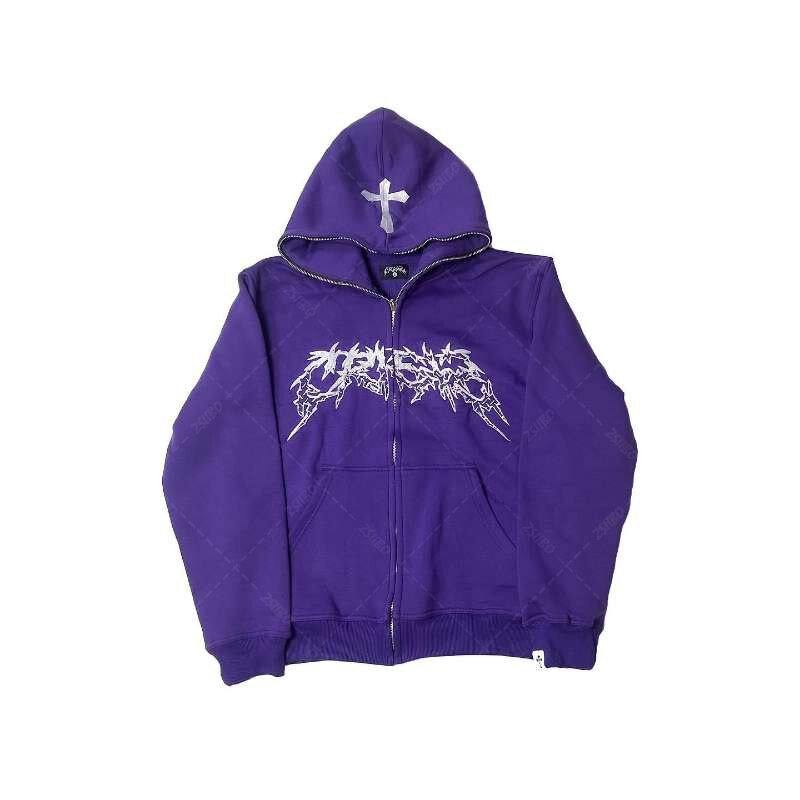 Cross Zip Up Hoodie